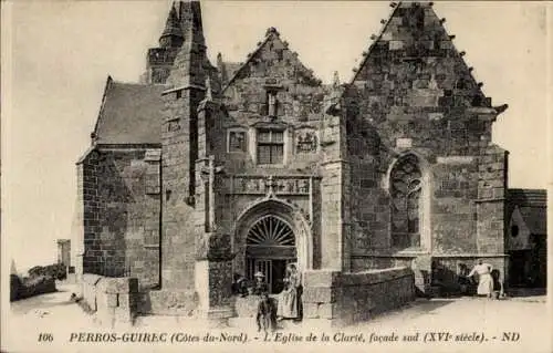 Ak Perros Guirec Côtes-d’Armor, L'Eglise de la Clarte, Südseite