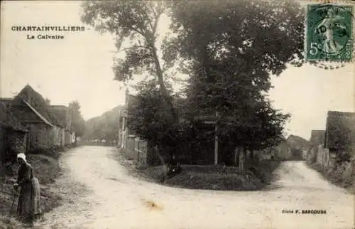 Ak Chartainvilliers Eure-et-Loir, Le Calvaire