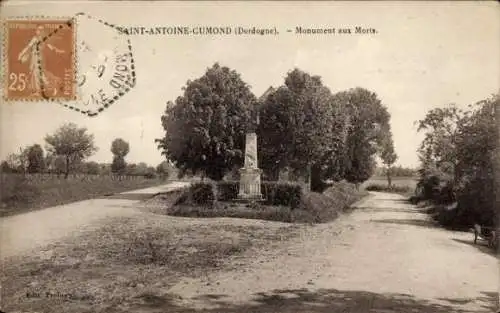 Ak Saint-Antoine-Cumond Dordogne, Monument aux Morts