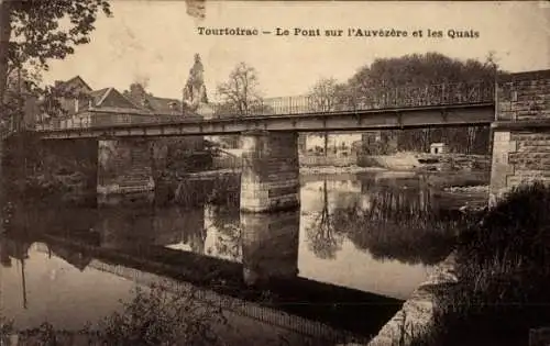 Ak Tourtoirac Dordogne, Le Pont sur l'Auvezere, les Quais