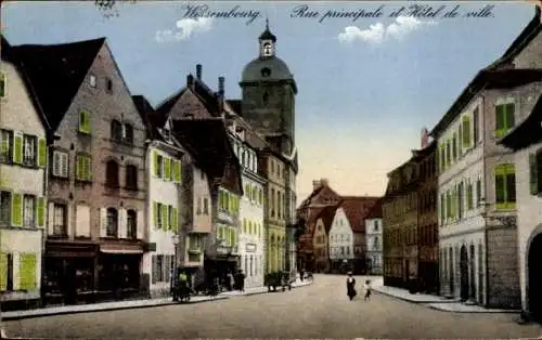 Ak Wissembourg Weißenburg Elsass Bas Rhin, Rue principale, Hotel de ville