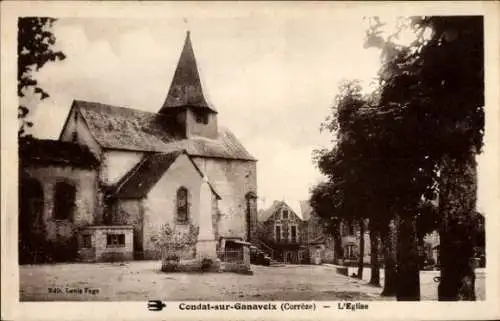 Ak Condat auf Ganaveix Corrèze, Kirche