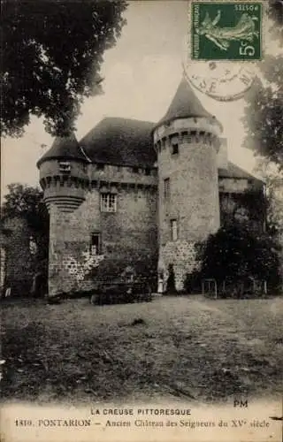 Ak Pontarion Creuse, Ancien Chateau des Seigneurs du XVe siecle