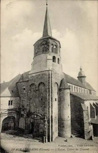 Ak Evaux les Bains Creuse, Kirche, Entree du Couvent