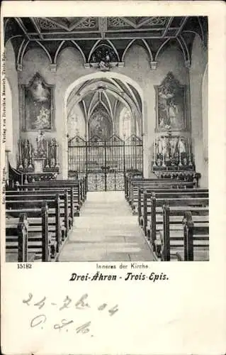 Ak Trois Épis Drei Ähren Elsass Haut Rhin, Kirche, Innenansicht