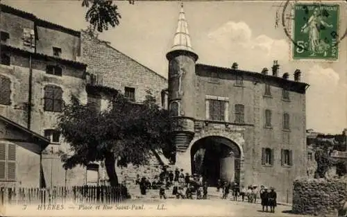 Ak Hyères Var, Place et Rue Saint-Paul