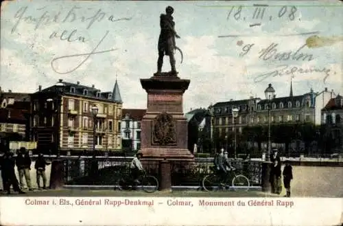 Ak Colmar Kolmar Elsass Haut Rhin, Monument General Rapp