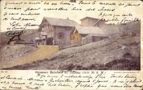 Ak Soultz Sulz Elsass Haut Rhin, Grand Ballon, Großer Belchen mit Gasthaus