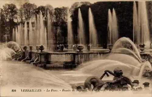 Ak Versailles Yvelines, Le Parc, Bassin de Neptun