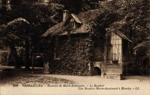 Ak Versailles Yvelines, Hameau de Marie Antoinette, Boudoir