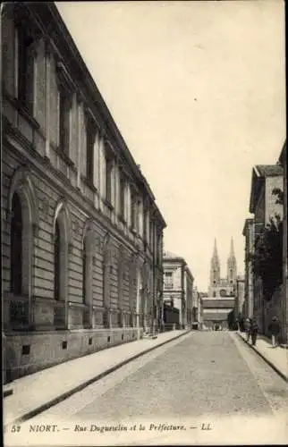 Ak Niort Deux Sèvres, Rue Duguesclin, Präfektur