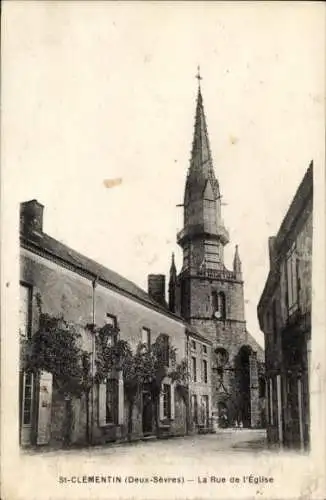 Ak Saint Clémentin Deux Sèvres, Rue de l’Eglise