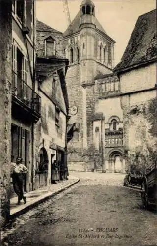 Ak Thouars Deux Sèvres, Kirche St. Medard, Rue Ligonnier