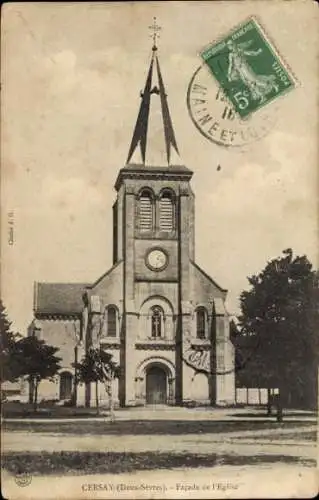 Ak Cersay Deux Sèvres, Kirche