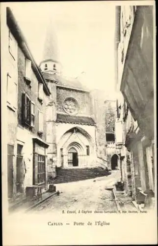 Ak Caylus Tarn et Garonne, Kirchenportal