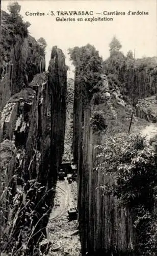 Ak Travassac Corrèze, Schieferträger