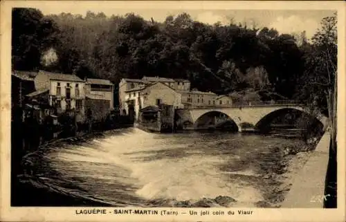 Ak Laguépie Tarn et Garonne, Saint-Martin, Viaur, Brücke