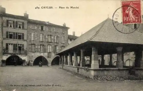 Ak Caylus Tarn et Garonne, Marktplatz