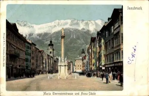 Ak Innsbruck in Tirol, Maria-Theresienstraße, Anna-Säule