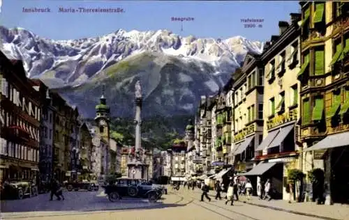 Ak Innsbruck in Tirol, Maria-Theresienstraße, Seegrube, Hafelekar