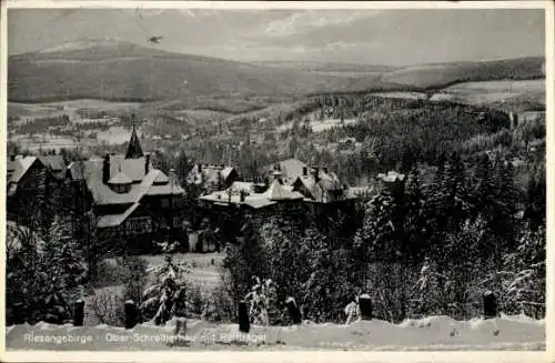 Ak Szklarska Poręba Ober-Schreiberhau Riesengebirge Schlesien, Winterpanorama, Reifträger