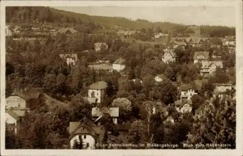 Ak Szklarska Poręba Ober Schreiberhau Riesengebirge Schlesien, Blick vom Rabenstein