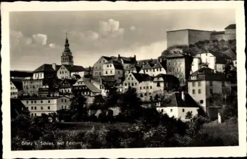 Ak Kłodzko Glatz Schlesien, Stadt mit Festung