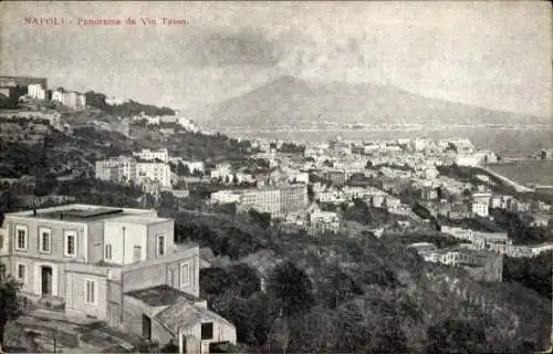 Ak Napoli Neapel Campania, Panorama da Via Tasso