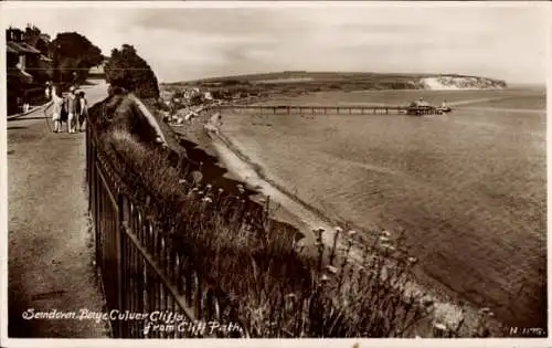 Ak Sandown Isle of Wight England, Bucht und Culver Cliffs