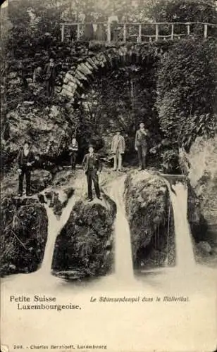 Ak Luxemburg, Schießendempel im Müllerthal, Wasserfälle