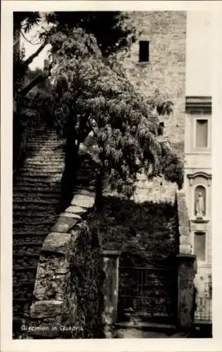 Ak Gandria Lago di Lugano Tessin Schweiz, Treppe, Glycinien