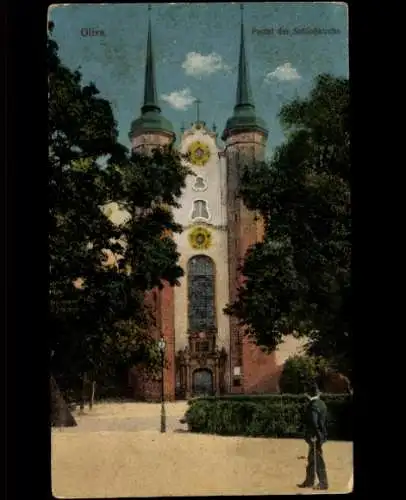 Ak Oliva Gdańsk Danzig, Portal der Schlosskirche