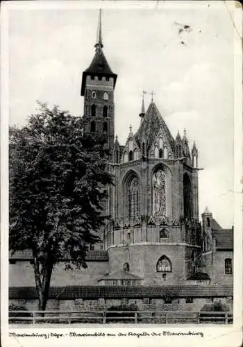 Ak Marienburg Malbork Westpreußen, Marienbild an der Schlosskirche