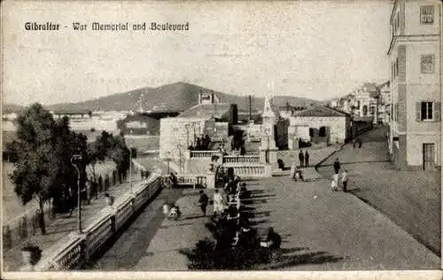 Ak Gibraltar, Kriegsdenkmal, Boulevard