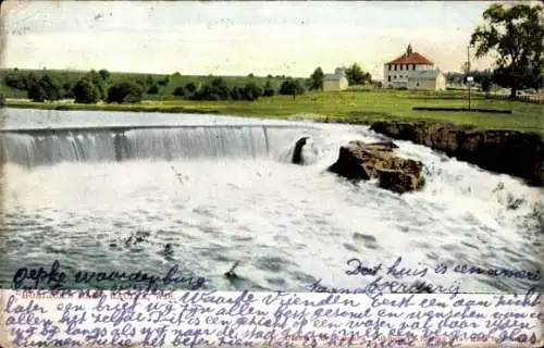 Ak Bolsward Friesland Niederlande, Wasserfall, Wehr