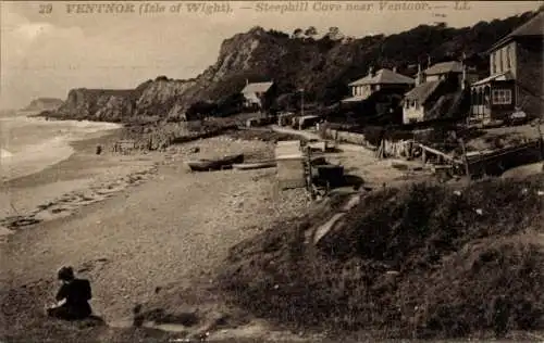 Ak Ventnor Isle of Wight England, Steephill Cove über Ventnor