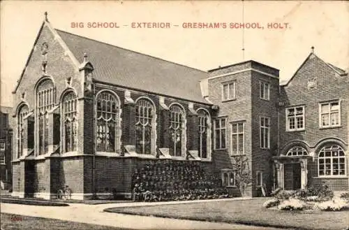 Ak Holt Norfolk England, Gresham Schule, Außenansicht