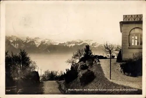 Ak Vevey Kanton Waadt, Mont Pelerin, Savoyer Alpen, Grand Hotel