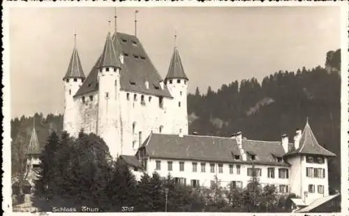 Foto Ak Thun Kanton Bern Schweiz, Schloss