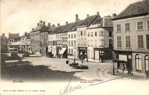 Ak Breda Nordbrabant Niederlande, Groote Markt