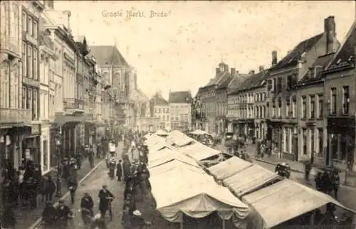 Ak Breda Nordbrabant Niederlande, Groote Markt