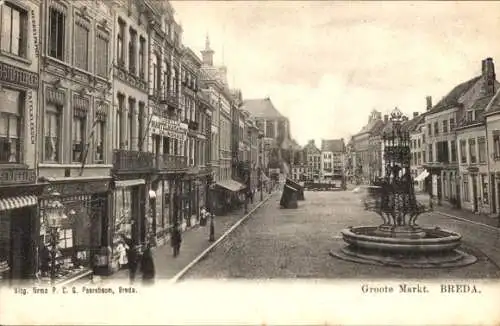 Ak Breda Nordbrabant Niederlande, Groote Markt