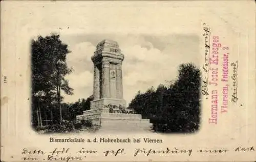 Ak Viersen in Nordrhein Westfalen, Bismarcksäule auf dem Hohenbusch