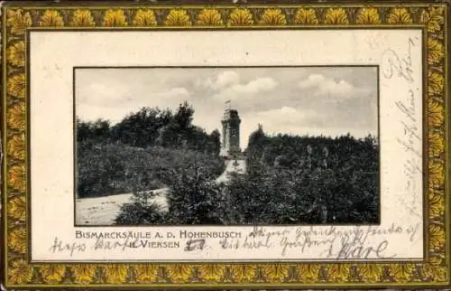 Ak Viersen in Nordrhein Westfalen, Bismarcksäule auf dem Hohenbusch