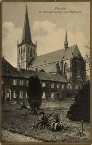 Ak Viersen in Nordrhein Westfalen, St. Remigiuskirche und Pfarrhaus