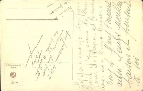 Künstler Ak Hundeportrait, zwei Terrier