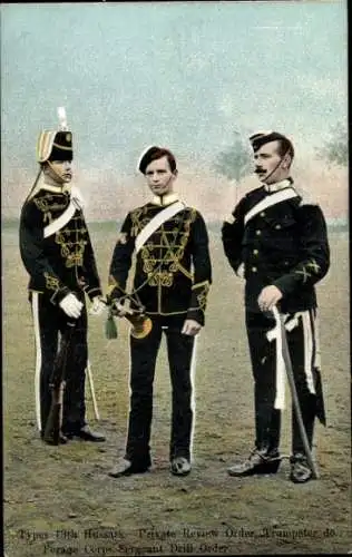 Ak Types 13th Hussars, Private Review Order Trumpete do., Forage Corps Sergeant Drill Order