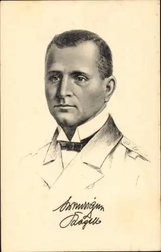 Ak Otto Weddigen, Marineoffizier, Kapitänleutnant, Portrait