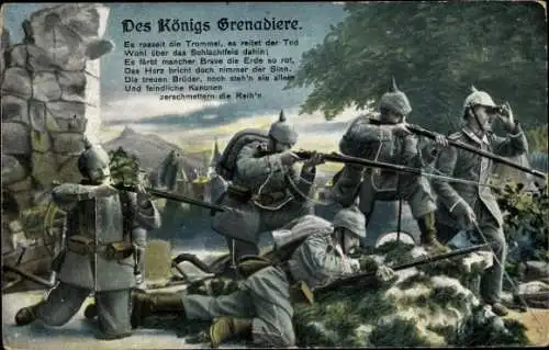 Ak Des Königs Grenadiere, Verletzte, Infanterie, Gewehre, R & K / L 5284 3