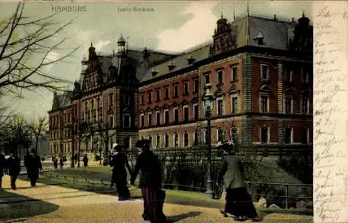 Ak Hamburg Mitte Altstadt, Blick auf das Justizgebäude